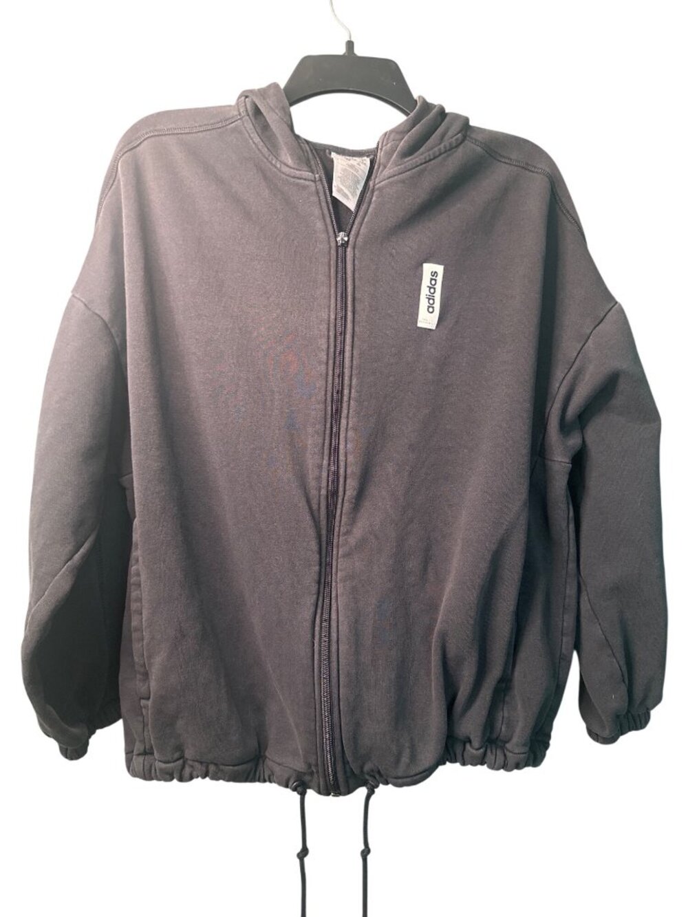 Adidas Y2K Women’s Small Hooded Zip Up Sweater Spellout Streetwear Retro
